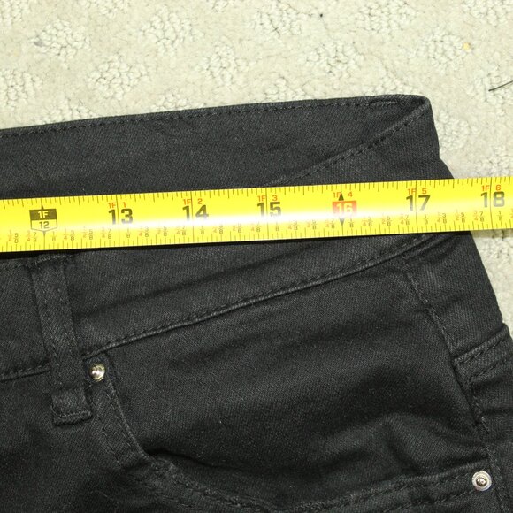 Amiri Jeans Mens 36 Black Cross Bones Button Fly Stretch Slim Distressed Jeans - Picture 7 of 7